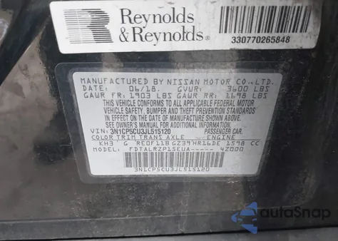 2018 Nissan Kicks S из США, поврежденный, VIN 3N1CP5CU3JL515120